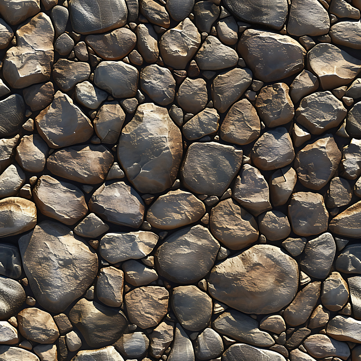 Rounded Boulder Stone Ground with Warm Earth Tones seamless PBR texture preview