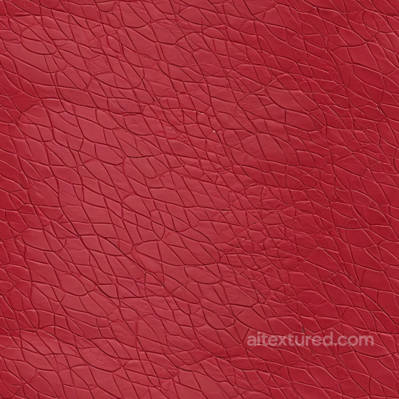 Seamless PBR Texture of Red Cracked Leather with Prominent Wrinkles and Fine Grain Leather texture preview