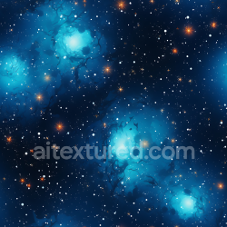 seamless Seamless 3D Space PBR Texture Featuring Glowing Blue Nebula and Starfield texture 8k free download PBR