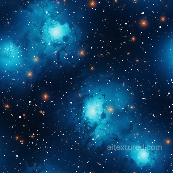 Space PBR Texture Featuring Glowing Blue Nebula and Starfield Star, space, planets texture preview