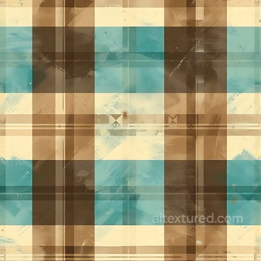 Seamless 3D PBR Plaid Texture with Blue, Brown, and Beige Layers texture preview