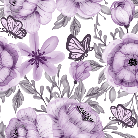 Purple Flower Texture with Hand-Painted Floral and Butterfly Design Purple Flower texture preview