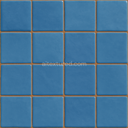 Seamless 3d texture pbr 8k glazed tiles mosaic with blue tiles and smooth finish