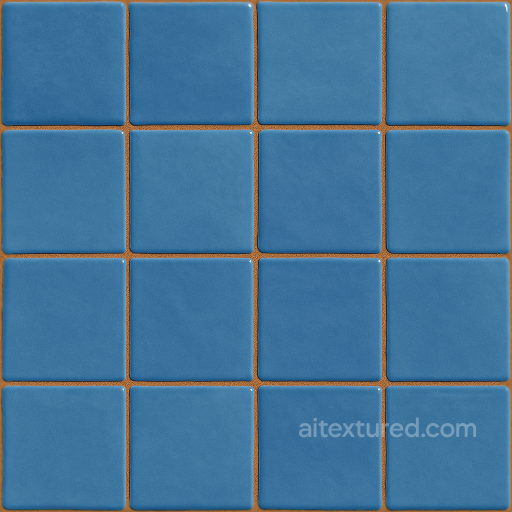 Glazed Tiles Mosaic With Blue Tiles And Smooth Finish seamless Mosaic PBR texture