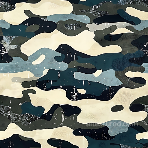 Coastal Camouflage PBR Texture with Organic Patches and Worn Paint seamless Color Camouflage PBR texture