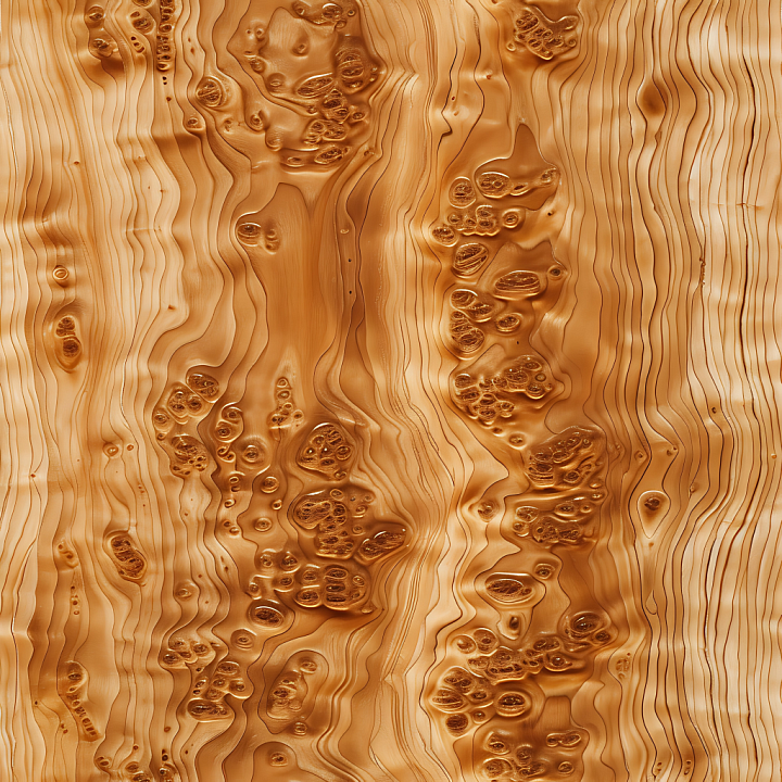 Wood Burls in Warm Honey Brown with Distinctive Grain Patterns seamless PBR texture preview