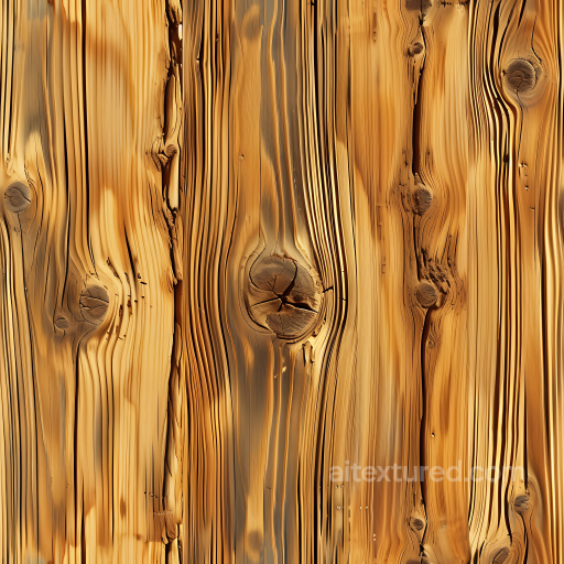 Weathered Pine Wood Planks PBR Texture with Distinct Knots and Grain seamless Wood PBR texture