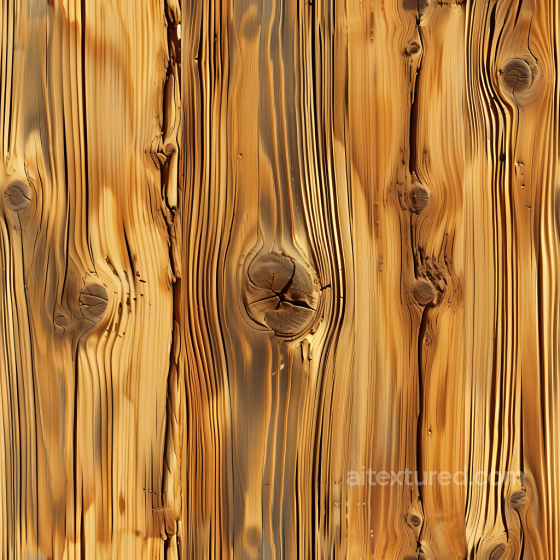 Weathered Pine Wood Planks PBR Texture with Distinct Knots and Grain Wood texture preview