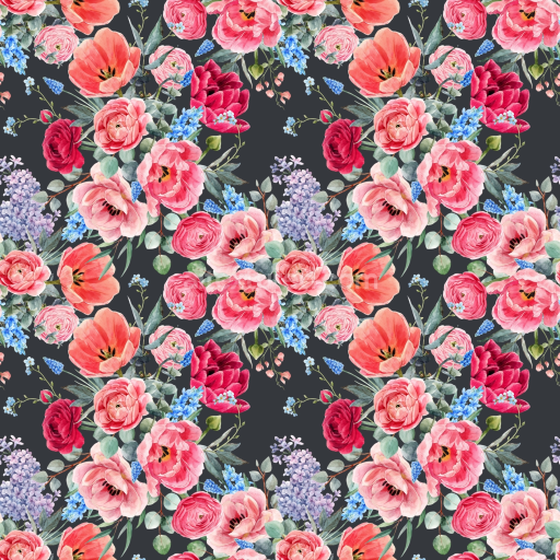 Seamless 3D PBR Texture Featuring Vibrant Pink Flower Floral Fabric Pattern