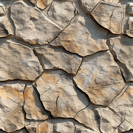 Preview — Seamless 3D PBR Texture of Cracked Dry Earth Ground with Weathered Clay Crust