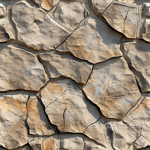 Stone Texture of Cracked Dry Earth Ground with Weathered Clay Crust seamless Stone PBR texture
