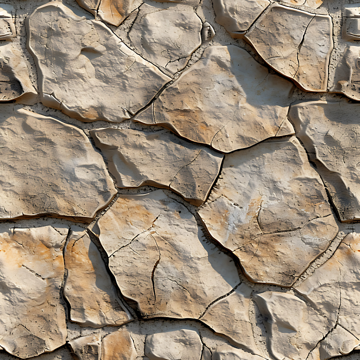 Stone of Cracked Dry Earth Ground with Weathered Clay Crust seamless PBR texture preview