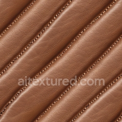 seamless Seamless 3D Quilted Brown Leather PBR Texture with Fine Grain and Detailed Stitching texture 8k free download PBR