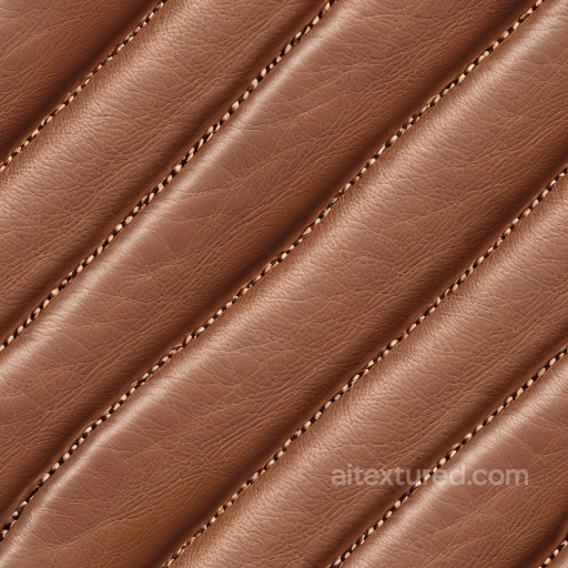 Quilted Brown Leather PBR Texture with Fine Grain and Detailed Stitching seamless Leather PBR texture