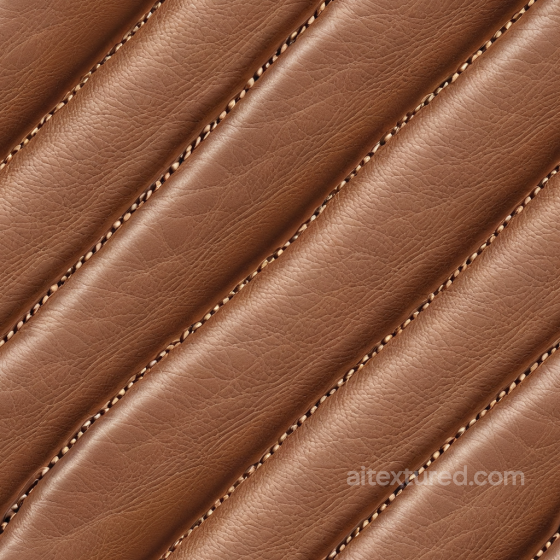 Quilted Brown Leather PBR Texture with Fine Grain and Detailed Stitching Leather texture preview