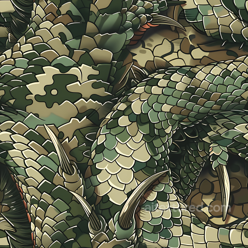 Stylized Jungle Camouflage PBR Texture with Scale and Claw Details seamless Color Camouflage PBR texture