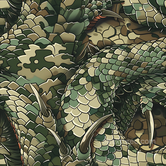 Stylized Jungle Camouflage PBR Texture with Scale and Claw Details Color Camouflage texture preview