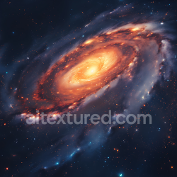 seamless Seamless 3D Space PBR Texture Featuring a Luminous Spiral Galaxy with Glowing Orange Core texture 8k free download PBR