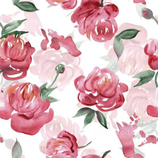 Fabric Texture Featuring Watercolor Pink Flower Pattern seamless Pink Flower PBR texture