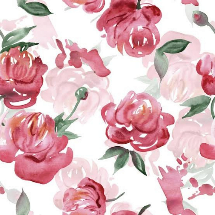 Fabric Featuring Watercolor Pink Flower Pattern seamless PBR texture preview