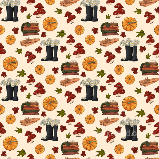Featuring Autumnal Thanksgiving Elements Pattern seamless Thanksgiving PBR texture