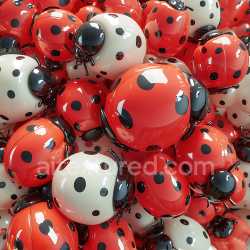 seamless Seamless 3D Inflated PBR Texture Featuring Glossy Red and White Ladybug Spheres with Black Spots texture 8k free download PBR