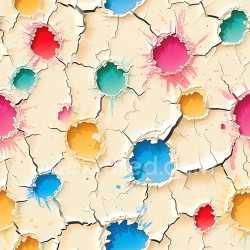 seamless Seamless 3D cracked plaster PBR texture featuring vibrant multi-colored holes texture 8k free download PBR