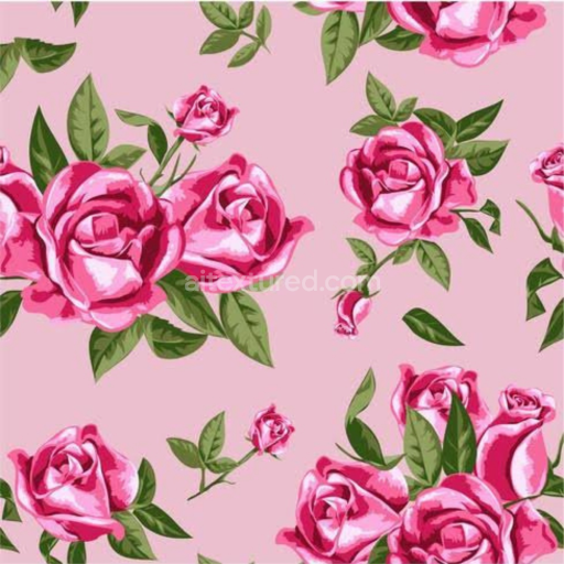 Seamless 3D PBR Pink Flower Texture with Vintage Rose Pattern on Soft Pink Background