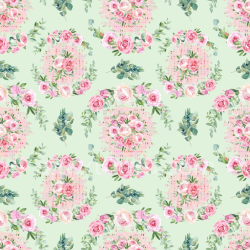 seamless Seamless 3D PBR Texture Featuring Delicate Pink Rose and Greenery Floral Pattern texture 8k free download PBR