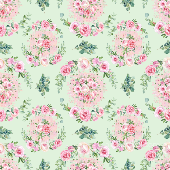 Featuring Delicate Pink Rose and Greenery Floral Pattern Floral texture preview