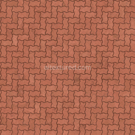 Zig Zag Unipaver Concrete Bricks in Herringbone | Free PBR