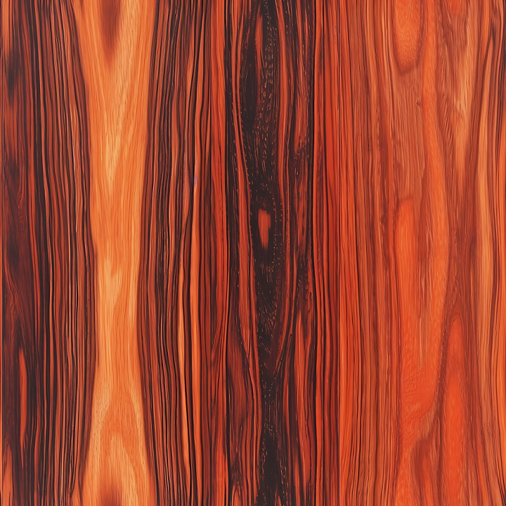 Wood of Exotic Redwood Planks with Deep Grain and Vibrant Reds seamless PBR texture preview