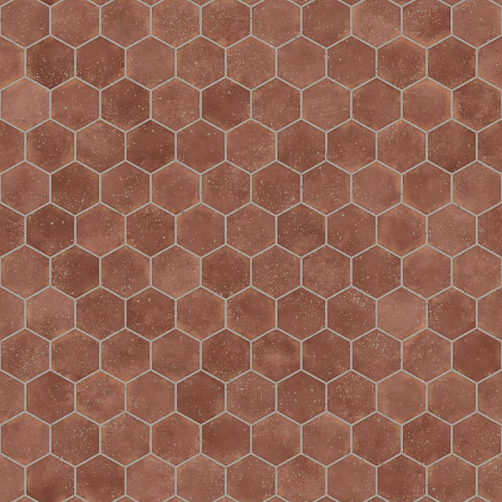 Hexagonal Light Brown Terracotta Tiles seamless PBR texture preview