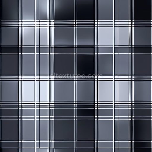 Seamless 3D PBR Texture of Gray Tartan Plaid Fabric Pattern
