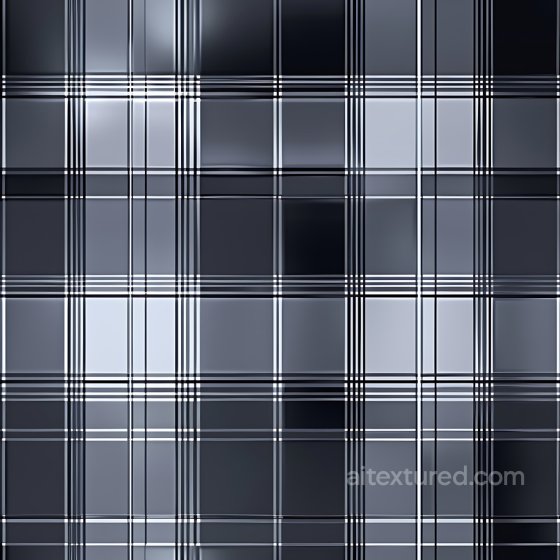 Polished Metal Plaid PBR Texture with Reflective Grid Pattern Plaid texture preview