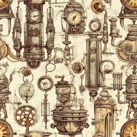Vintage Scrapbook Texture of Vintage Mechanical Steampunk Sketches Vintage Scrapbook texture preview