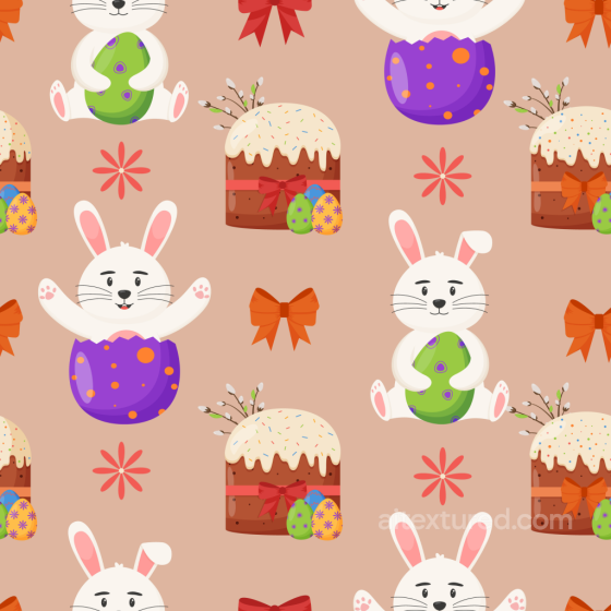 Featuring Cute Easter Bunnies, Decorated Eggs, And Cakes All Christmas Digital paper texture preview