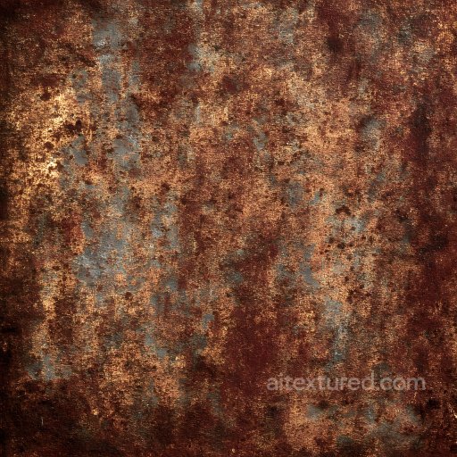rusty metal PBR texture with corroded holes and uneven surface seamless Rust PBR texture