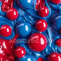 seamless Seamless 3D Inflated PBR Texture Featuring Glossy Blue and Red Inflated Bubbles texture 8k free download PBR