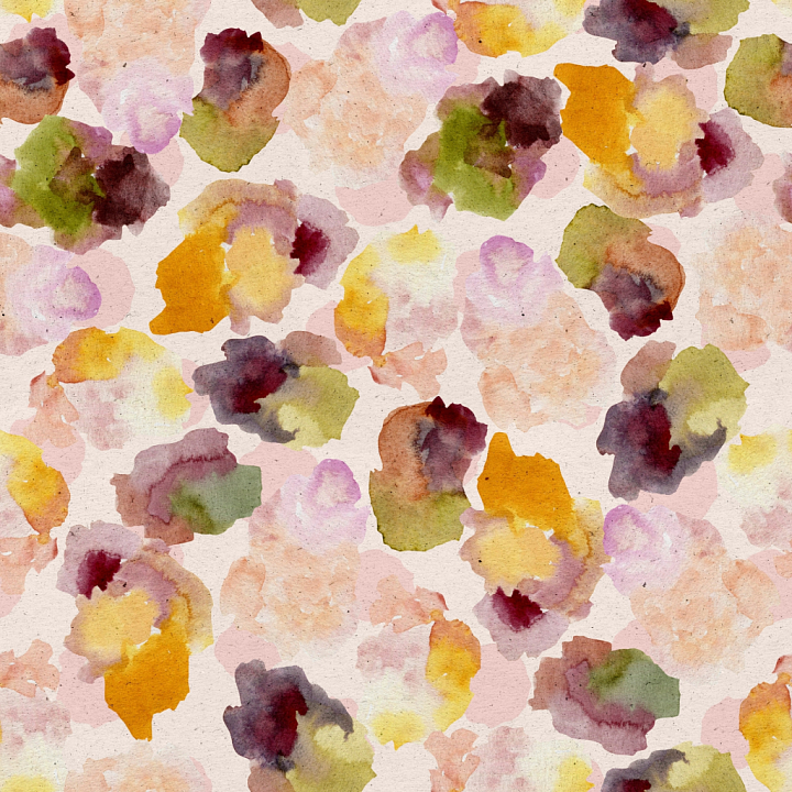 Watercolor Floral Fabric with Soft Pastel Colors seamless PBR texture preview