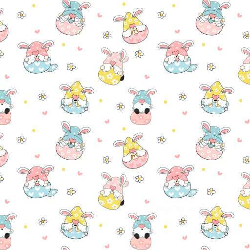 Digital Paper Texture Featuring Cute Bunny Gnomes and Floral Motifs seamless All Christmas Digital paper PBR texture