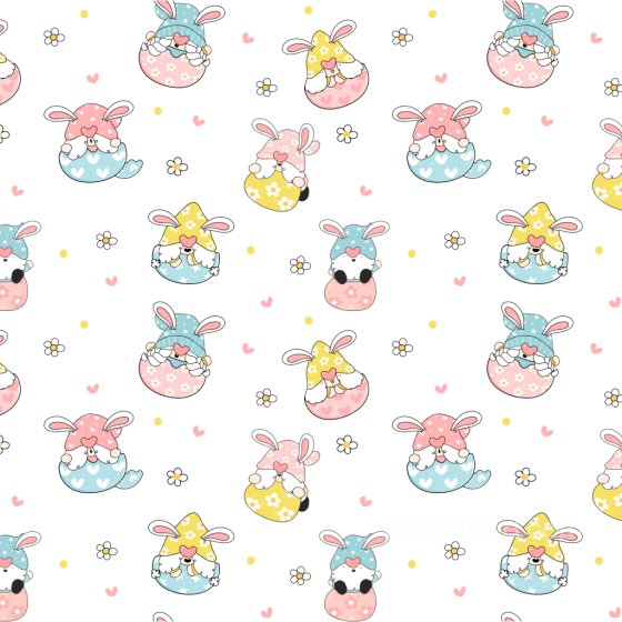 Digital Paper Texture Featuring Cute Bunny Gnomes and Floral Motifs All Christmas Digital paper texture preview