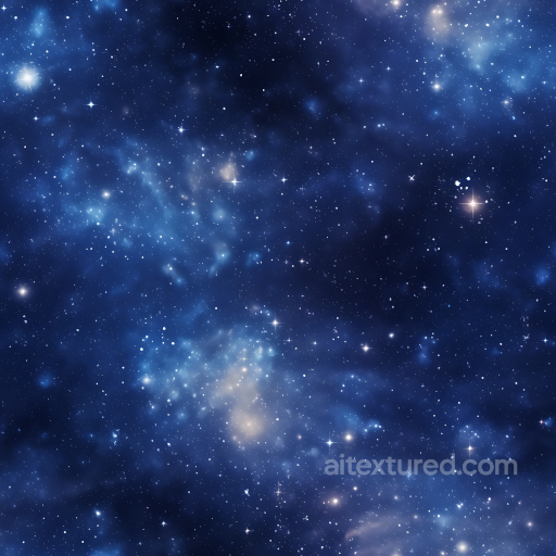 Space PBR Texture Featuring Deep Blue Starfield with Nebula Haze seamless Star, space, planets PBR texture