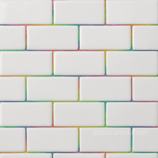 Subway Tiles Mosaic With White Tiles And Glossy Finish seamless Mosaic PBR texture