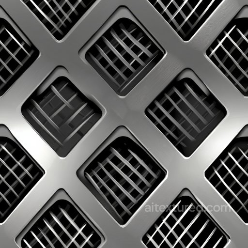 Brushed Steel Metal Grate PBR Texture with Grid Pattern seamless Metal PBR texture