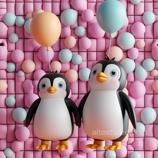 Inflated Quilted Rubber Panels PBR Texture in Pink with Pastel Bubbles seamless Inflated PBR texture