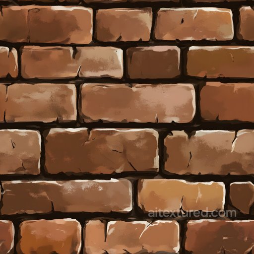 Cracked Brown Brick Wall Seamless Texture with Weathered Surface seamless Brick PBR texture