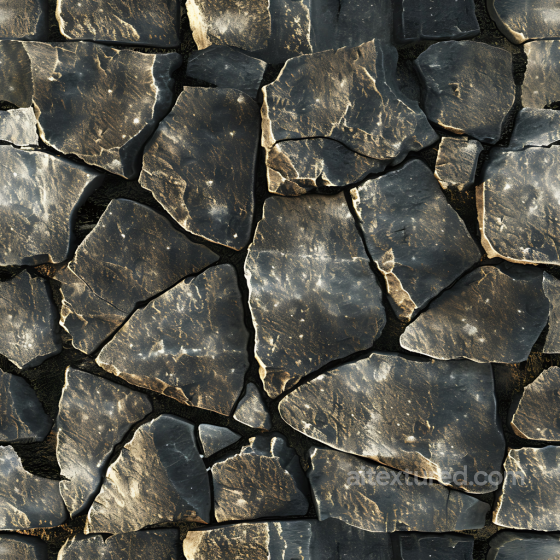 Slate Rock Ground PBR Texture with Rough, Weathered Flats Stone texture preview