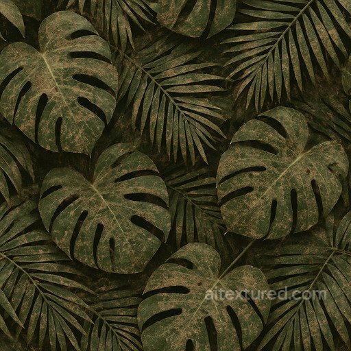 Dirty Tropical Leaves Seamless Texture seamless Foliage PBR texture