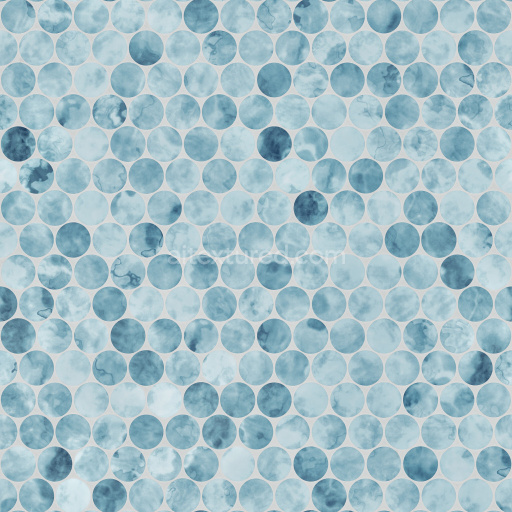 Tiles Seamless Pbr Texture Blue Circle Smooth Glossy Modern Pattern